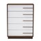 Baxton Studio Mette Mid-Century White and Walnut Finished 5-Drawer Wood Chest 157-9524 - alternate 5